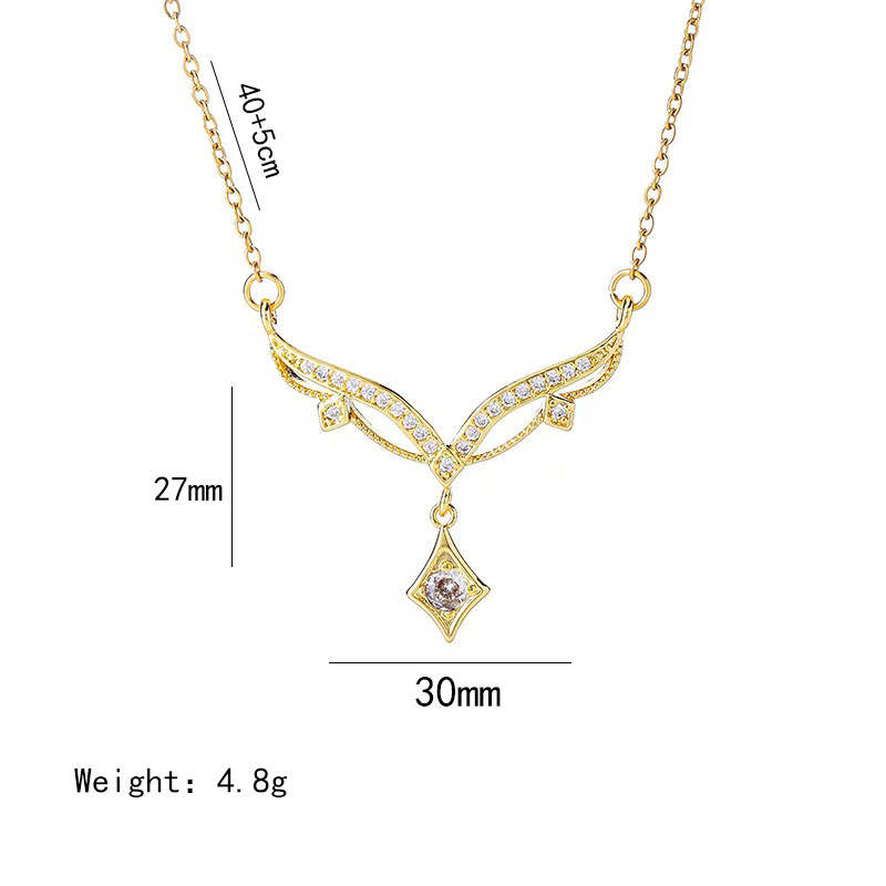 Korean-style light luxury zirconia water drop tassel pendant titanium steel necklace, women's fashion versatile collarbone chain bestseller Item Picture