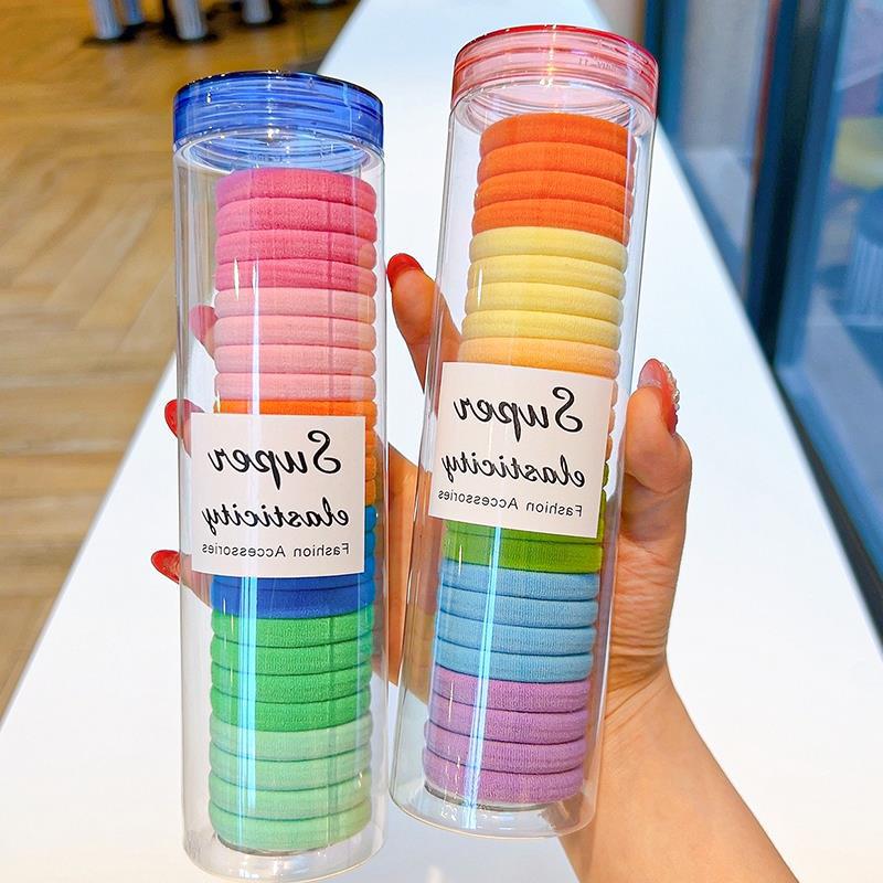 24 high-elasticity, non-damaging hair towels, hair bands, sweet candy-colored hair ties, high ponytail hair ties, and hair accessories details Picture
