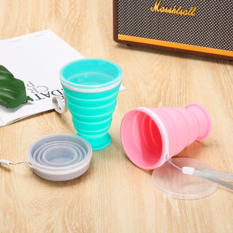Outdoor sports silicone water cup, portable foldable cup for business trips, multi-functional telescopic mouthwash cup for travel Specification drawing