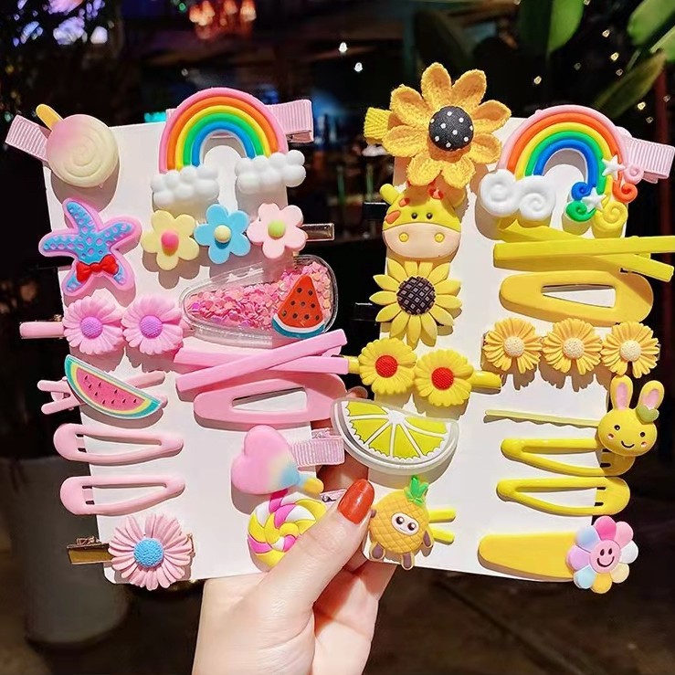 Children's hairpins, girls' side bangs, baby headwear, Korean princess braids, broken hair, bb rainbow Specification drawing