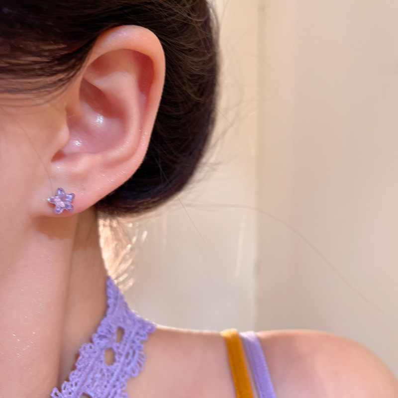Colorful Zircon star Stud earrings for Women 2025 New bestseller, small and versatile mini earrings, exquisite and high-end earrings Application Scenario
