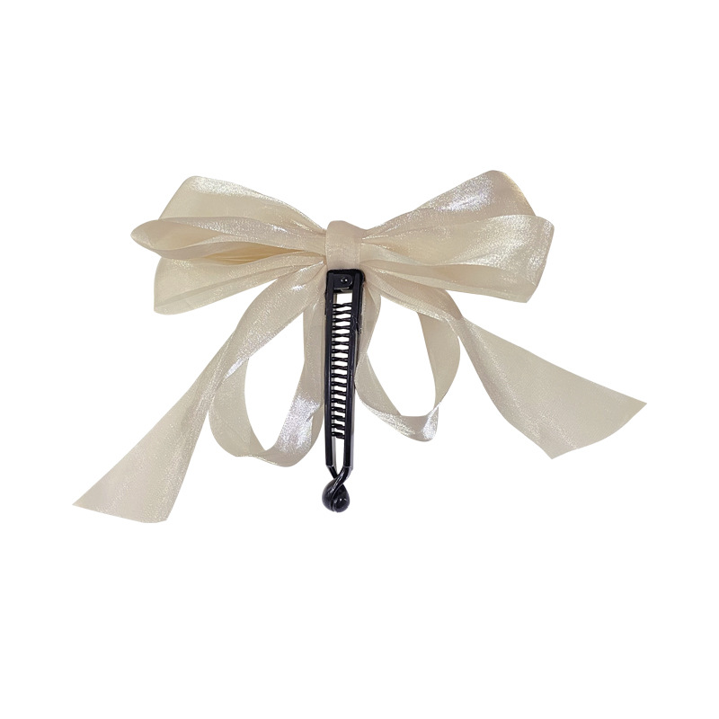 Bow, banana clip, vertical clip, high ponytail buckle, hair clip, back of the head, elegant headwear, elegant and fresh hair clip, hair accessory Item Picture