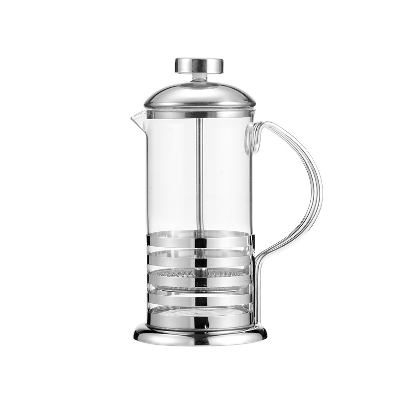 Steel wire handle tea infuser, French press, filter press, new coffee pot, tea brewing cup, first brew coffee, filter, high-temperature resistant pot full figure