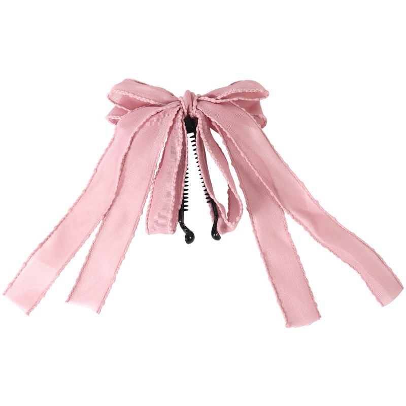 Korean high-end banana clip, vertical clip, bow, high ponytail hair clip, gentle ribbon hair accessory for women, 2023 new style Item Picture