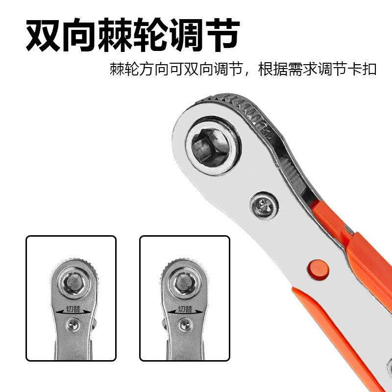 36-tooth mini ratchet screwdriver, dual-purpose wrench tool set for small space operations with both forward and reverse rotation and socket Specification drawing