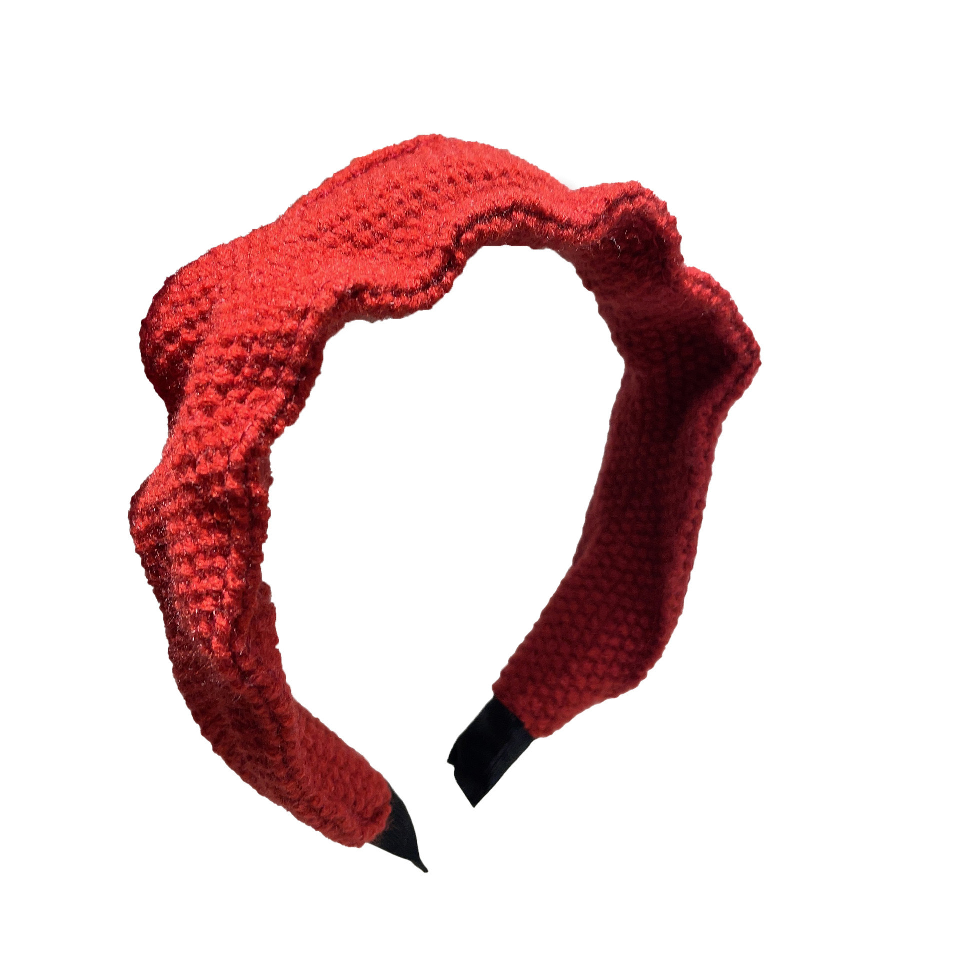 2024 New red woolen high top hairband for women, a high-end face-washing headband, autumn and winter retro hairpin headwear Item Picture