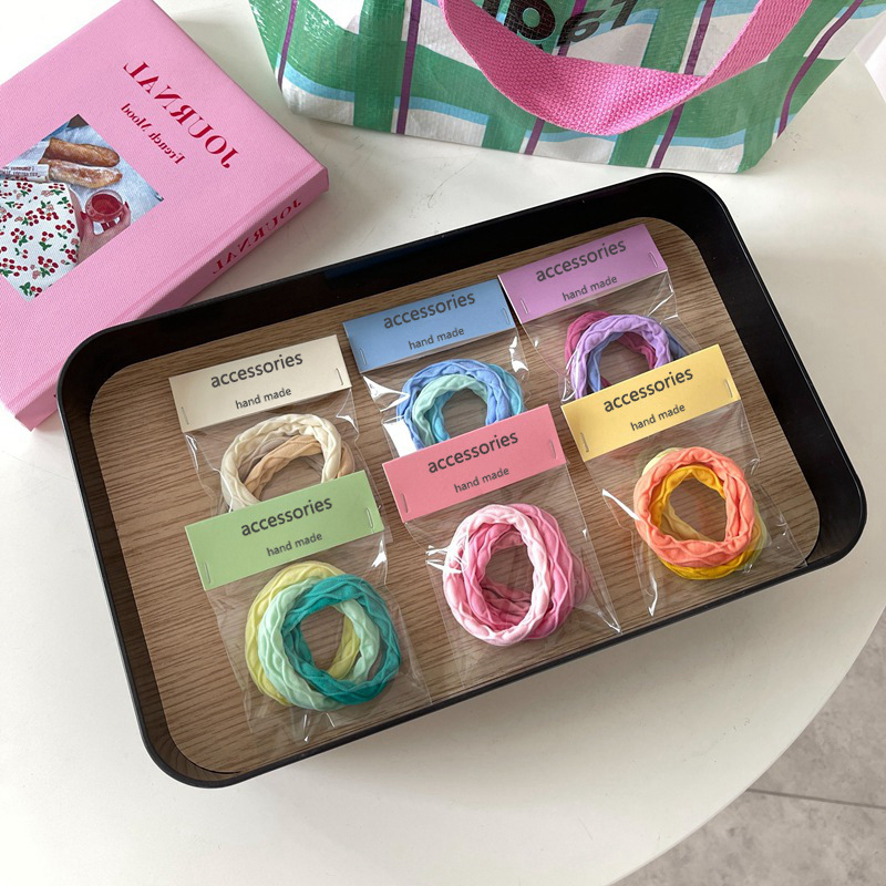 High-elasticity, colorful, non-damaging towel loop hair band, versatile pleated small intestine hair band, candy-colored, versatile high ponytail elastic band Specification drawing