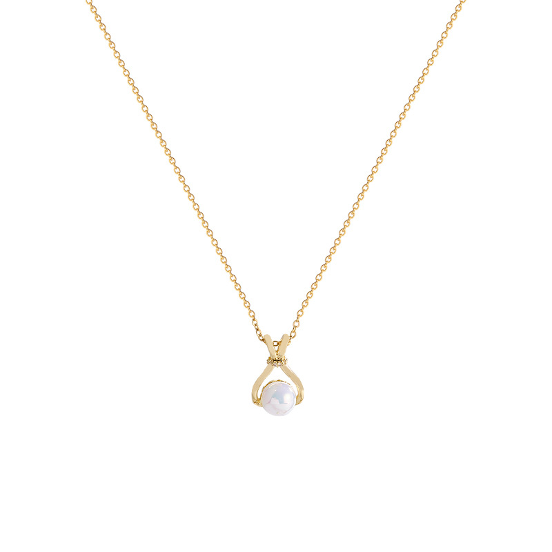 Mermaid Princess pearl Pendant necklace, a women's light luxury, niche and high-end style lucky bag, collarbone chain, versatile and popular neckchain accessory Item Picture