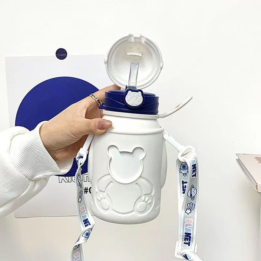 New 316 stainless steel insulated cup, men's and women's hugging planet children's water cup, student high appearance level cartoon water bottle Specification drawing