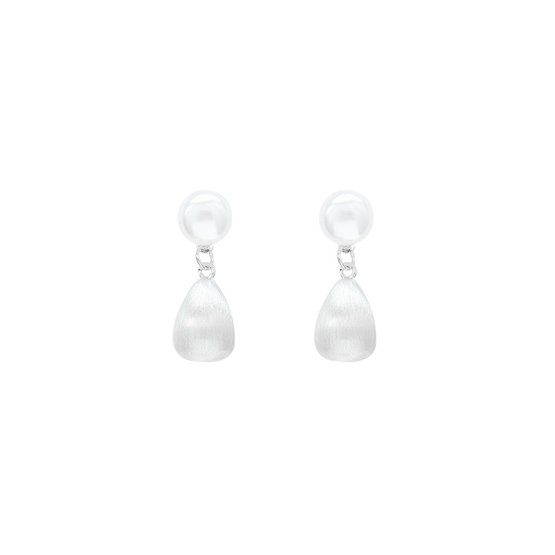 Pearl metal brushed water drop tassel earrings 2025 New style bestseller, elegant stud earrings, high-end commuting accessories Item Picture