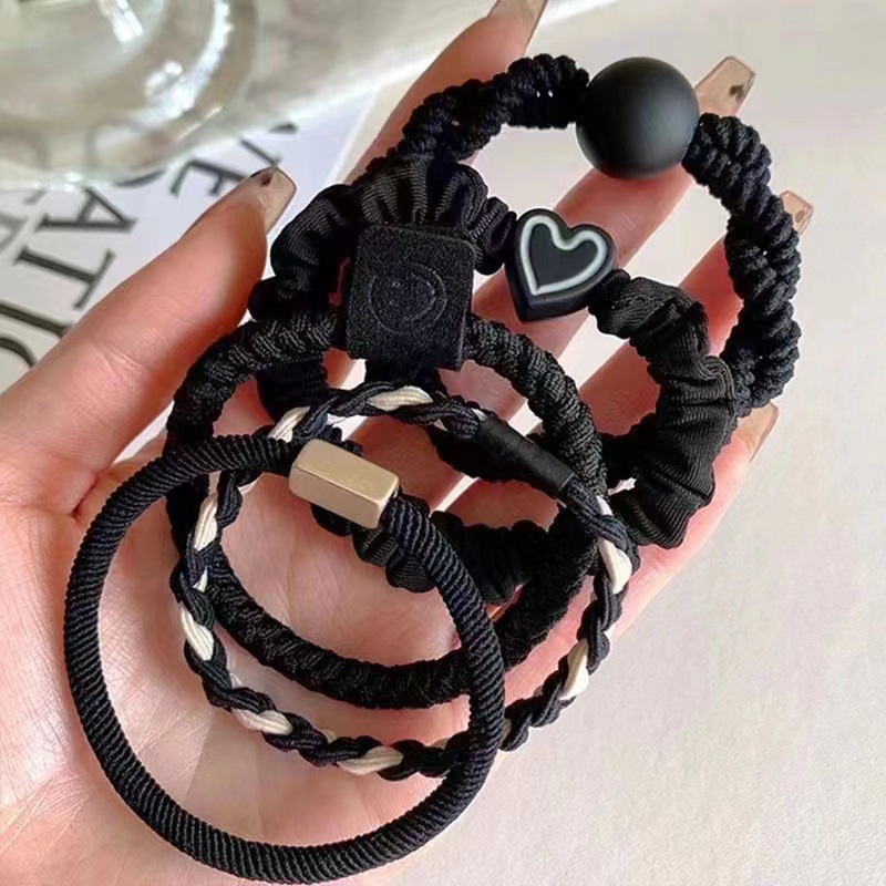 Korean version heart-shaped hair tie women's hair band 2023 New style simple, high-elasticity and durable hair tie that won't damage hair bands details Picture