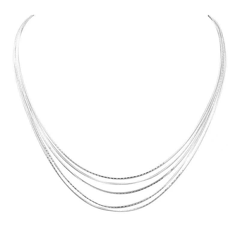 Multi-layer stacked tassel snake bone chain necklace for women, 2024 new style bestseller, light luxury and niche accessory collarbone chain Item Picture