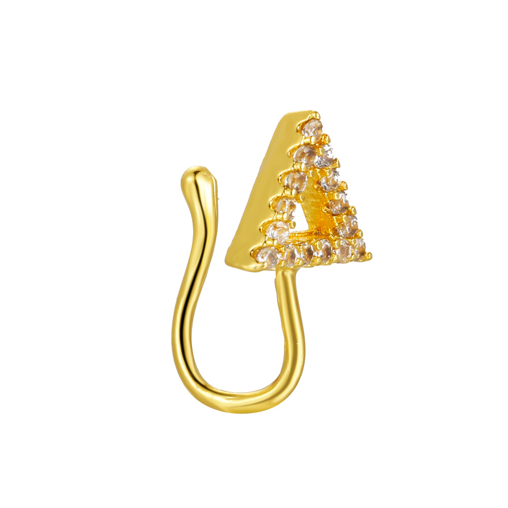Cross-border Amazon U-shaped nose clip, European and American zircon geometric opening nose ring, fake nose stud, non-perforating puncture jewelry Item Picture