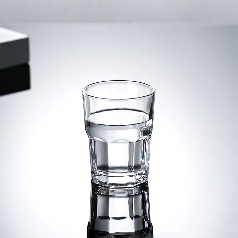 Commercial glass water cups, tea cups, milk restaurants, hotels, mouthwash cups, glass cups, bars, KTVS, octagonal Fujia cups, LOGO details Picture