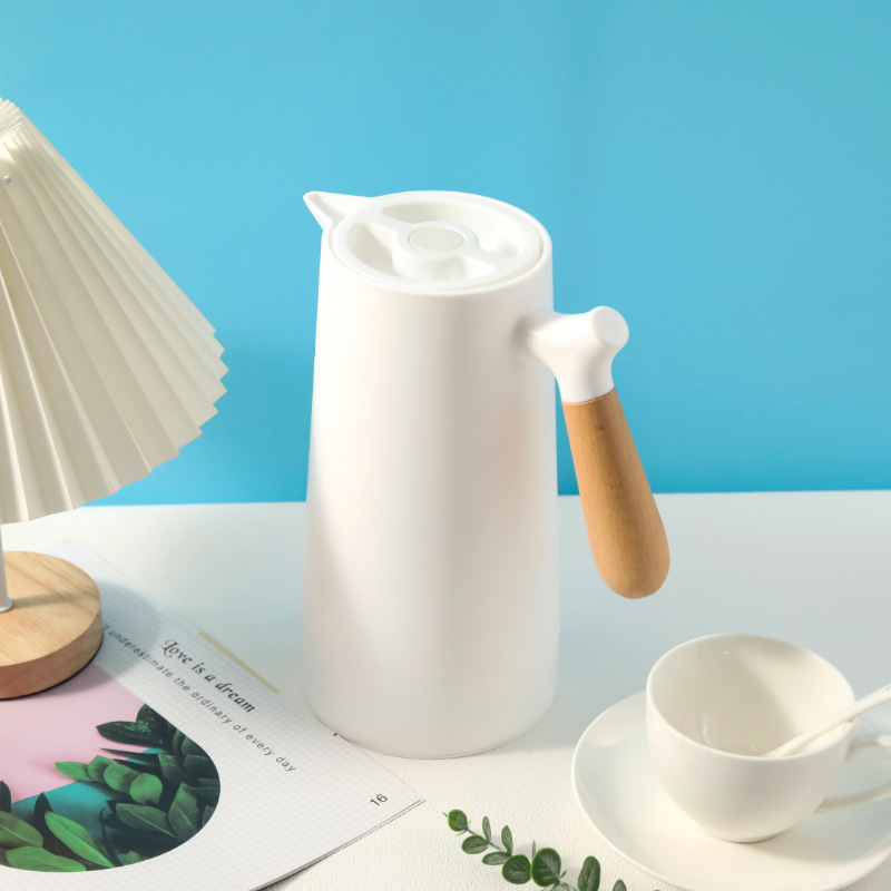 European-style thermos flasks, household thermos flasks, cold storage flasks, wooden handles, large-capacity hot water kettles, wholesale gifts, one-piece consignment Specification drawing
