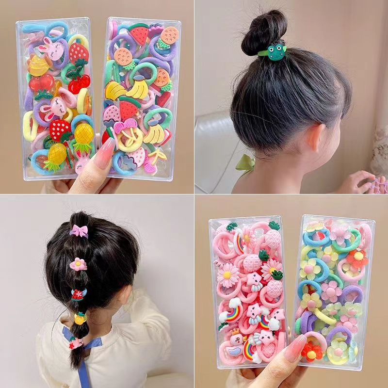 Children's rubber bands do not hurt hair. Baby cartoon towel rings. High elasticity. Little girls' hair ties. Infant rubber bands details Picture
