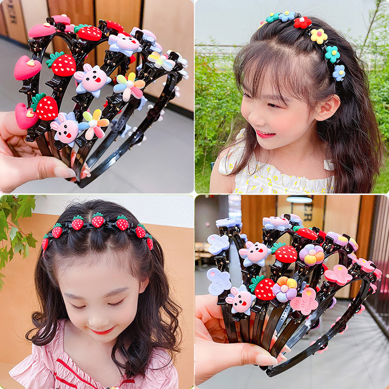 Cartoon children's hair bands, hair clips, baby hair pressing headbands, braided hair clips, girls' cute hair holes, hair accessories, headwear full figure