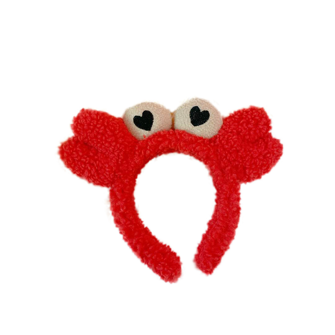 Cute cartoon crab hairband, female Internet celebrity face wash hair band, simple and versatile, outdoor headband, hairpin, headwear, bangs Item Picture