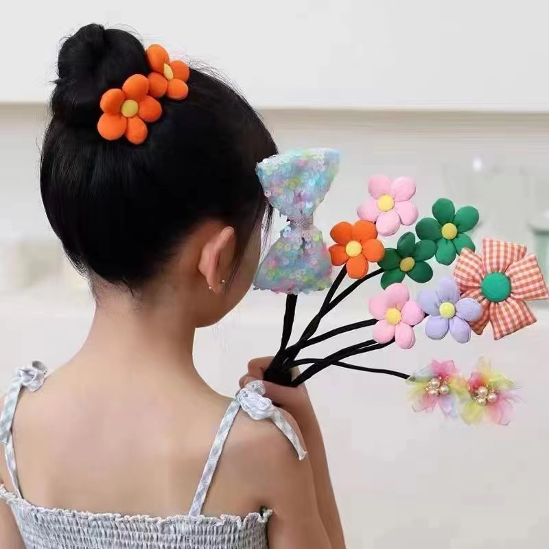 Children's hair bun wonder, lazy person's double flower hair bun, bun head hair bun, girls' headwear, new girls' hair accessory full figure