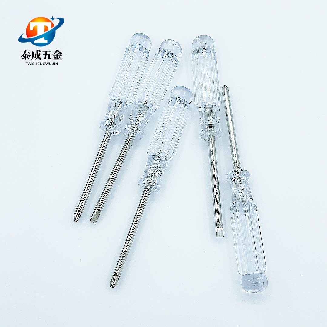 Crystal handle screwdriver, transparent eco-friendly screwdriver, ultra-short mini screwdriver, toy delivery, 3mm cross Item Picture