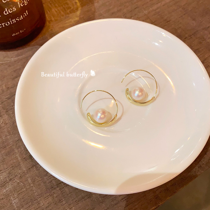Light luxury, fashionable and simple pearl ear rings, new spring trendy earrings for women, high-end and unique trendy earrings wholesale Specification drawing