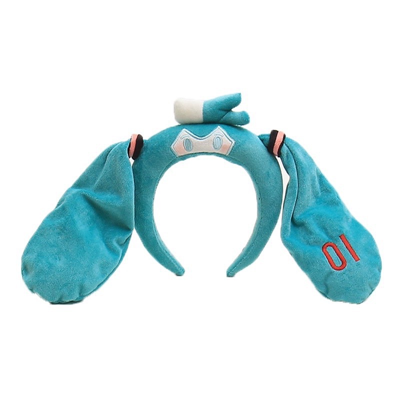 Hatsune Miku's same style doll headband for washing face, personalized plush headband hair accessory, 2024 cute cartoon super cute card Item Picture