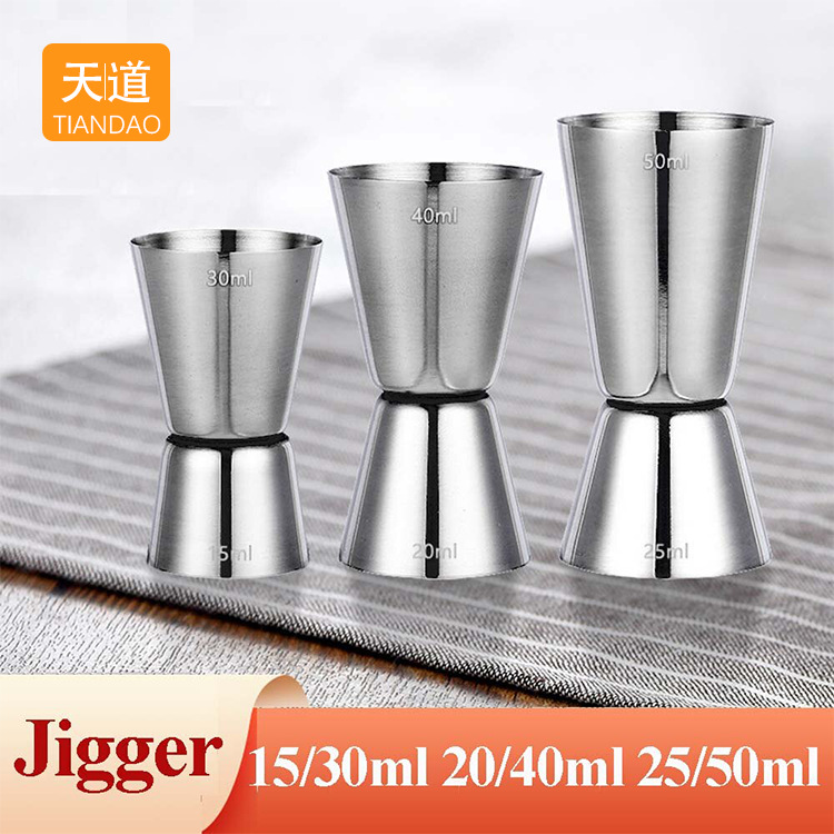 Stainless steel double-headed measuring cup, cocktail ounce cup scale, cocktail measuring glass, measuring instrument, cocktail glass mixing, bar tool full figure