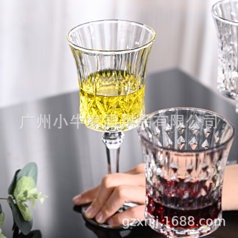 Wholesale of high-end European glass banquet wine glasses, French highball wine glasses, whisky sparkling champagne glasses Specification drawing