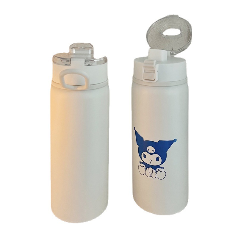 Korean style Instagram cartoon cute water cup, stainless steel hot water cup with lock, universal thermos cup for offices and schools Item Picture