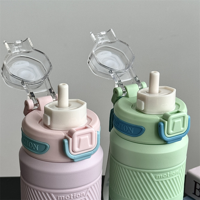 Gradient color stainless steel insulated cup, outdoor high appearance level double-drinking cycling kettle, portable hand-held water cup manufacturer wholesale Specification drawing