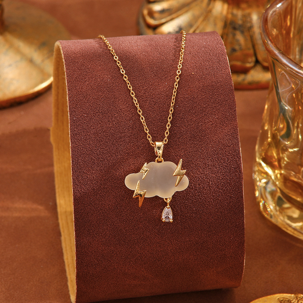Korean light luxury fluorescent series titanium steel necklace, a niche design for women, elegant collarbone chain, a non-fading accessory for women Specification drawing