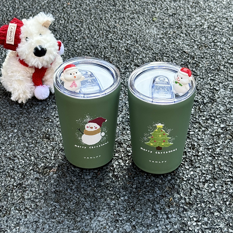 The cute thermos cup with a girlish heart is small, portable and simple. It is a student couple's water cup and a creative Christmas coffee cup Specification drawing