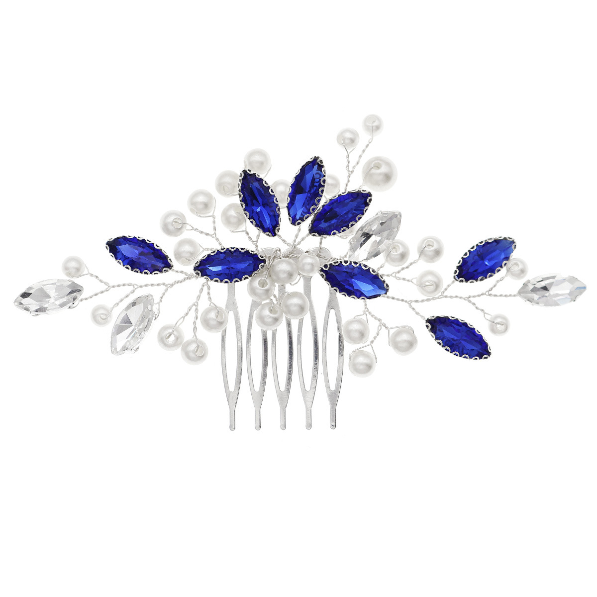 New ancient-style Hanfu hair accessories, handcrafted water diamond and pearl hairpins and combs for brides in European and American weddings Item Picture