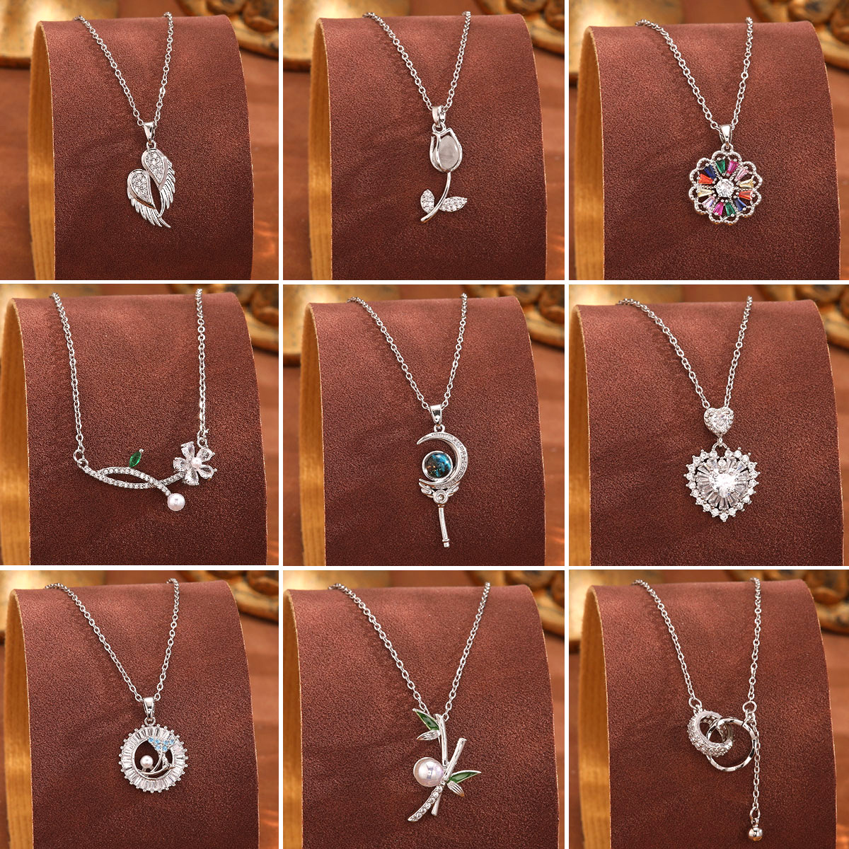 Original design sense tulip necklace, women's titanium steel, non-fading, Internet celebrity style, light luxury, niche collarbone chain wholesale trend full figure