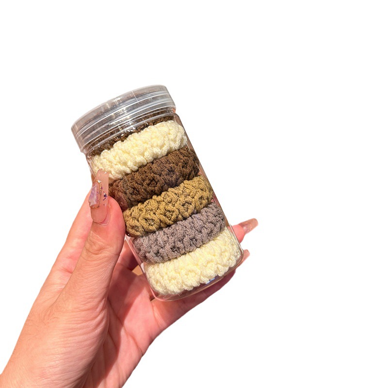 Widened and thickened jacquard patterned hair tie for women, new high-elasticity and durable hair tie, no constricting hair band leather case for ponytail Item Picture