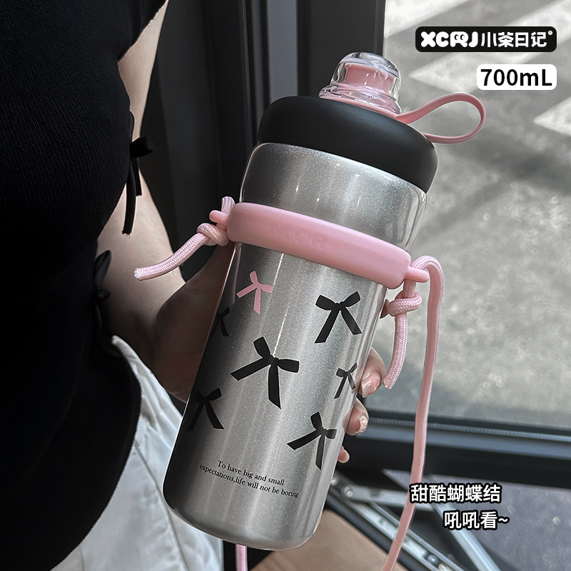 New high-quality 304 stainless steel thermos cup for household use, multi-purpose, simple and anti-drop water cup for girls full figure