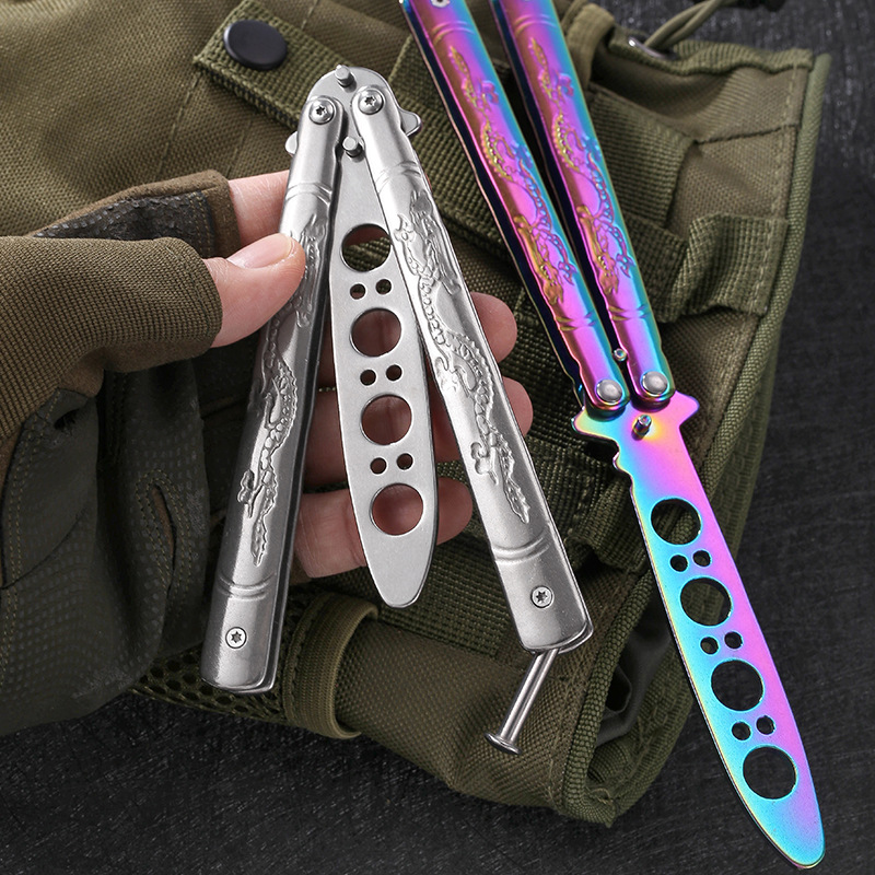 【 Original Manufacturer 】 Practice knife butterfly knife butterfly Comb, the same as CSgo game swinging knife folding knife hand practice details Picture