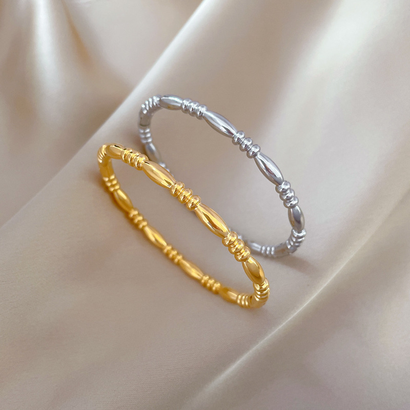 【 All-Titanium Steel 】 Zen staff, European and American INS style titanium steel bracelet, minimalist cross-border retro fashion stainless steel jewelry Specification drawing