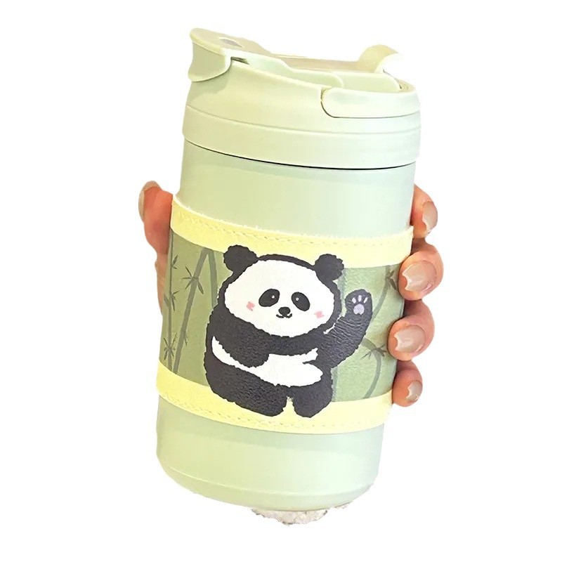 316 stainless steel straw cup, portable and cute children's hand-held water cup, insulated cup, high appearance level for girls, large capacity Item Picture
