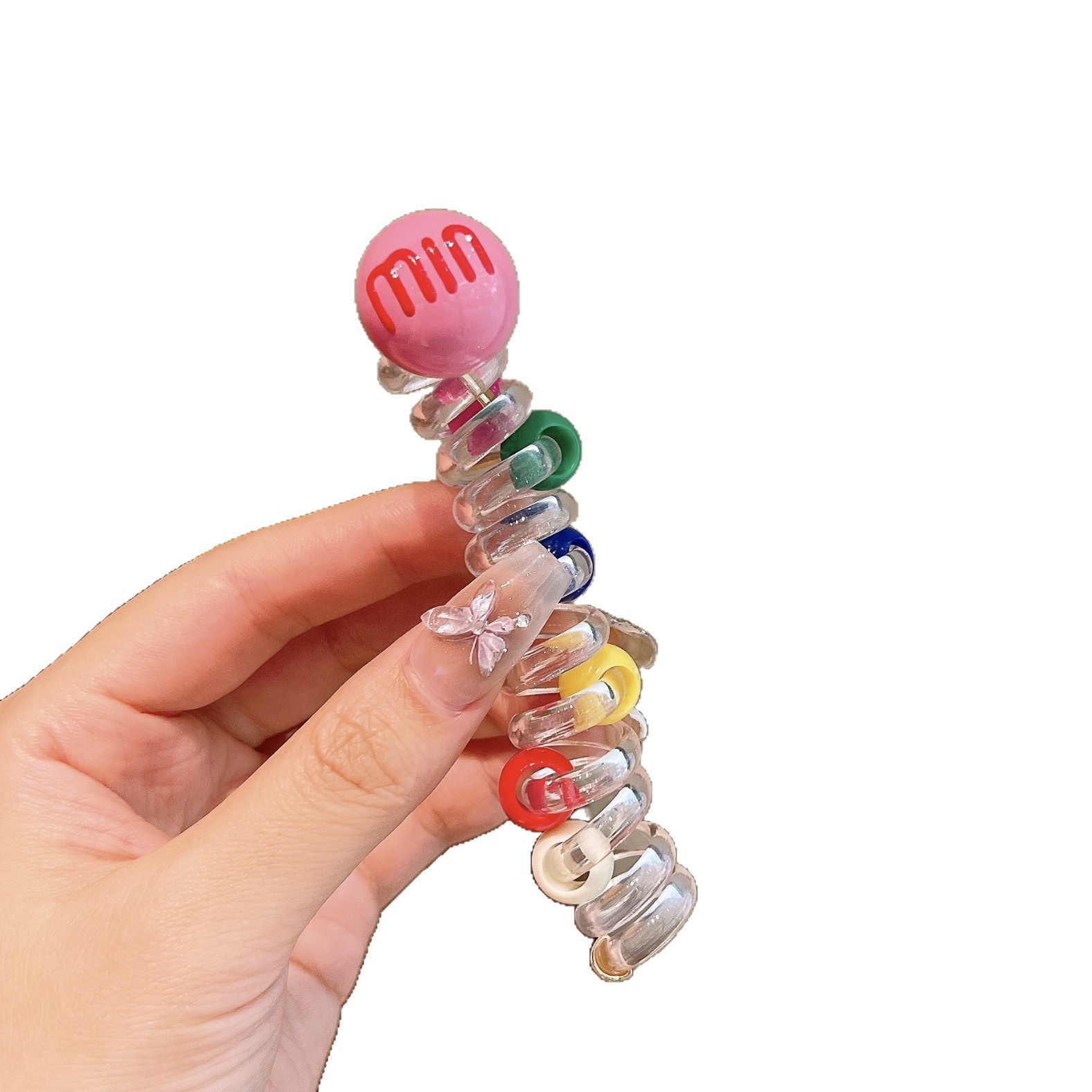 Colorful ball telephone line hair tie, cute bubble braid for children, a new style of high ponytail hair tie for girls Item Picture