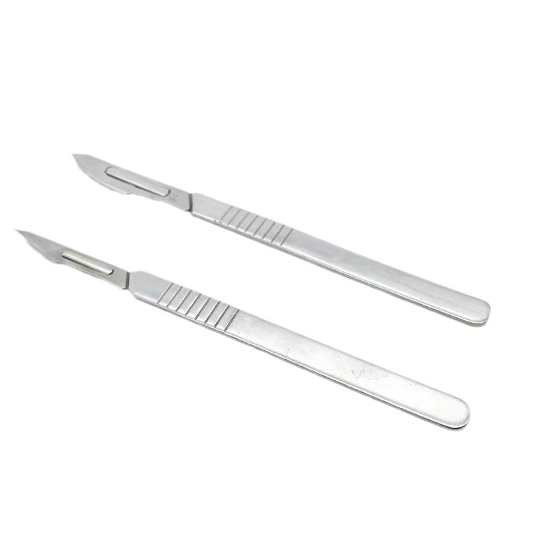 Surgical knife set, veterinary No. 11 and No. 23 blades, stainless steel handle, pedicure, paper-cutting, industrial engraving, surgical blades Item Picture