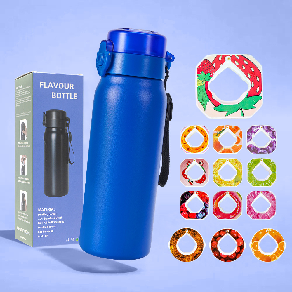 New 2024 304 stainless steel playful insulated cup, 750ML portable straw bouncing cup, winter outdoor scented bottle details Picture