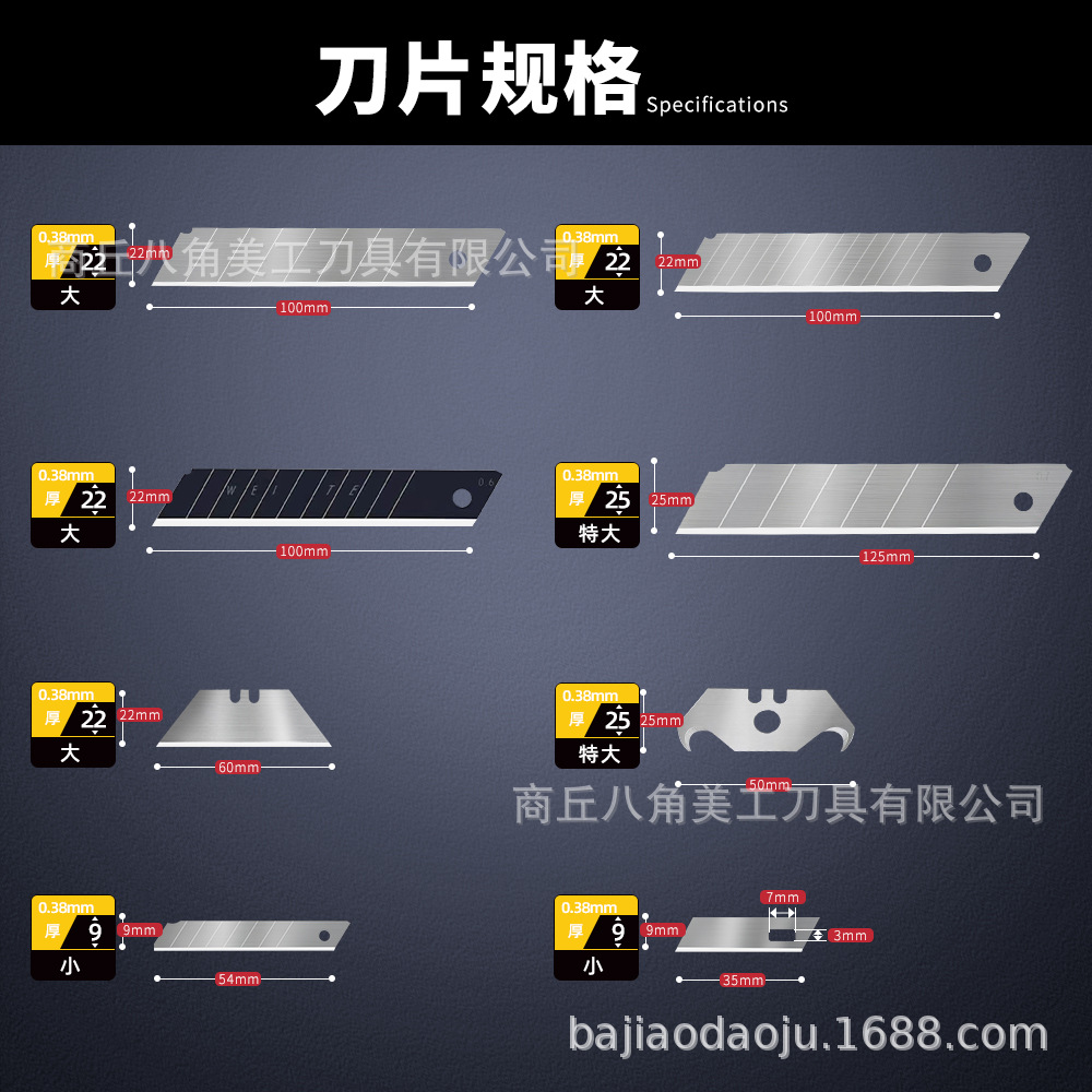 Factory wholesale double-edge utility knives, large and small utility knives, SK5 black blades, spare blades, industrial knives Application Scenario
