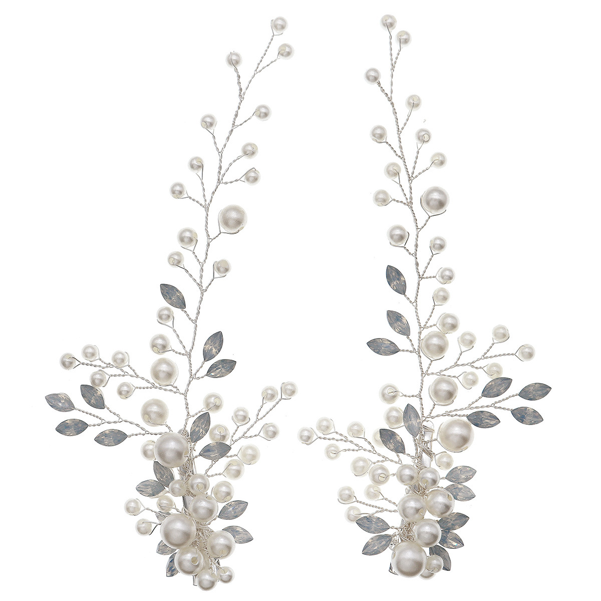 A beautiful forest-style bride hairpin, a pair of handcrafted jelly diamond pearl hairpins, a niche long duckbill hairpin Item Picture