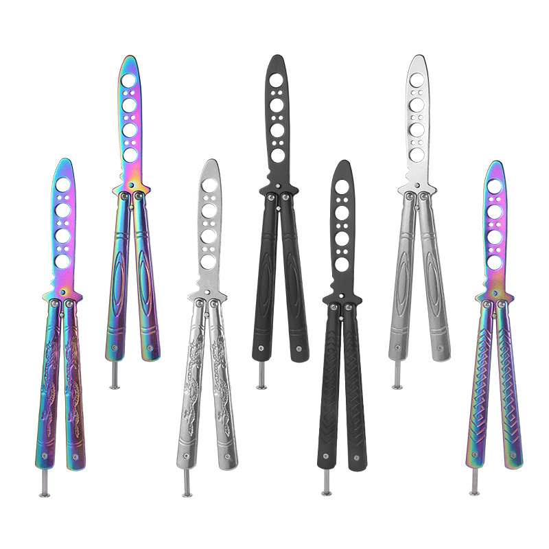 【 Original Manufacturer 】 Practice knife butterfly knife butterfly Comb, the same as CSgo game swinging knife folding knife hand practice Item Picture