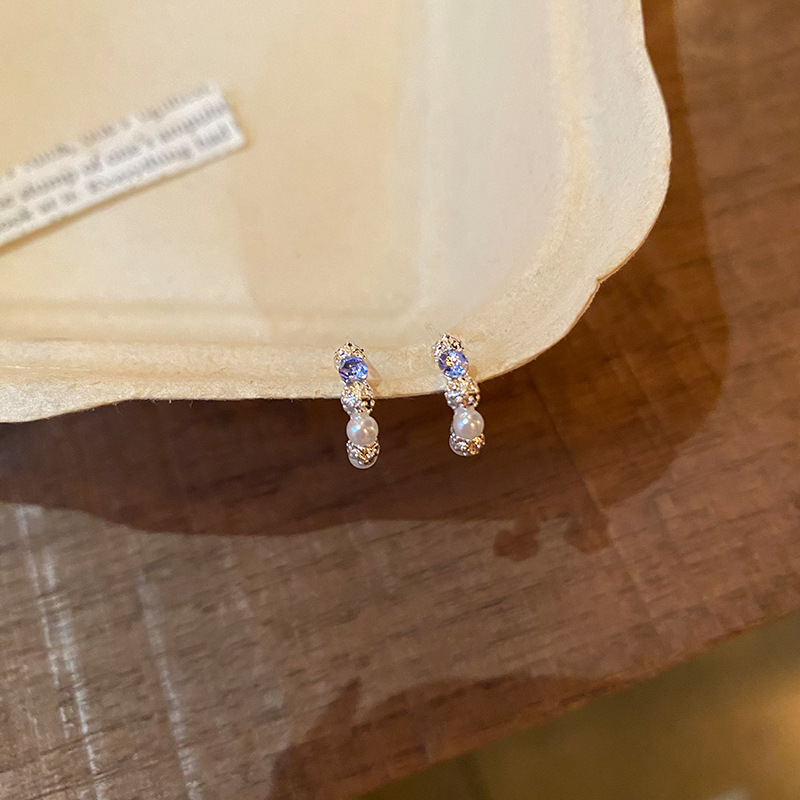 Korean-style zirconium pearl earrings for women, 2025 new style, unique and elegant stud earrings, light luxury, niche and high-end ear accessories Application Scenario