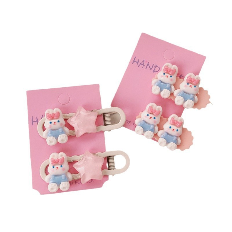 Cute cartoon pink children's hair clips, girls' bangs clips, broken hair clips, girls' forehead clips, hair clip clips are sold at a stall Item Picture