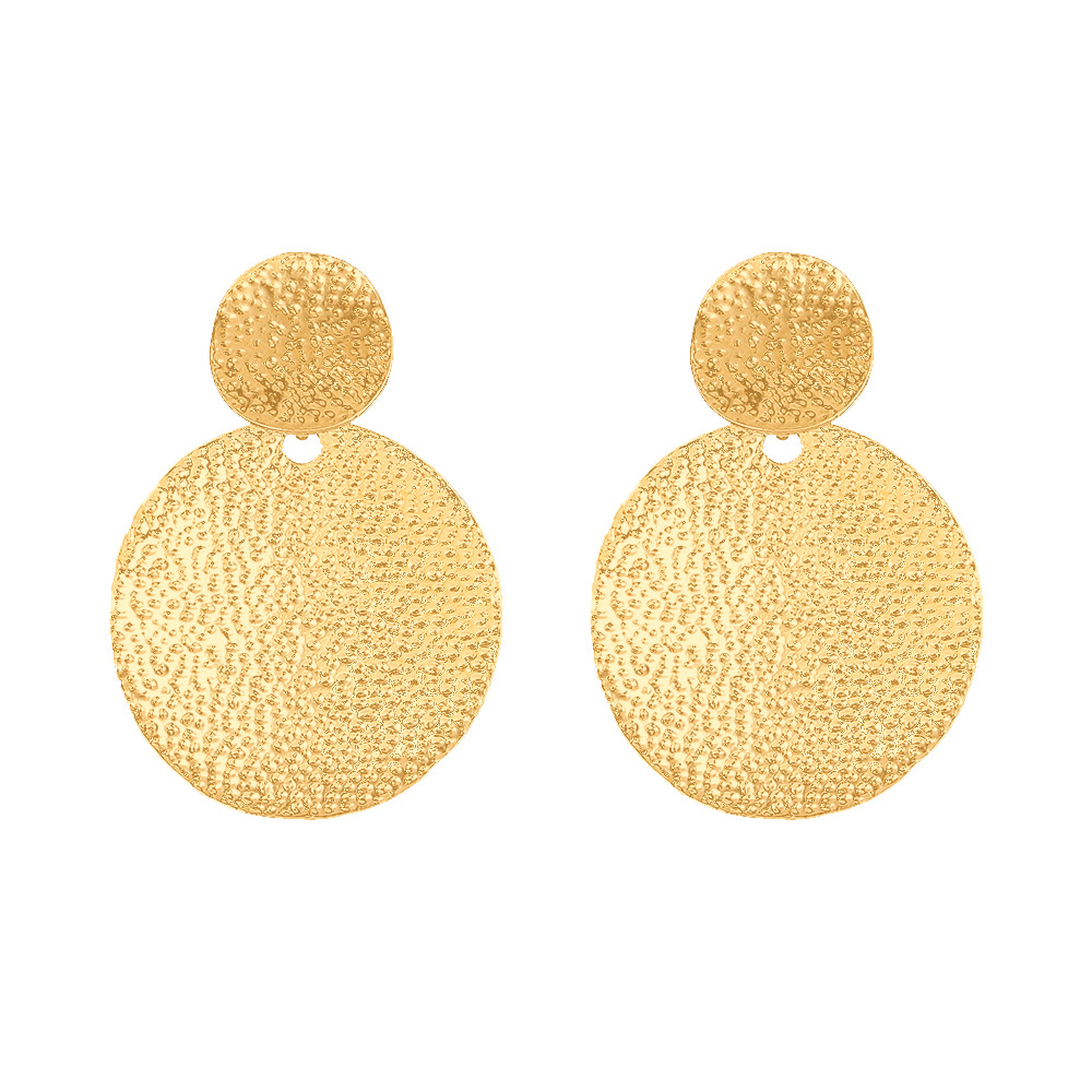 European and American ins exaggerated round piece earrings for women, retro fashion, individual temperament, large metal geometric earrings, cross-border earrings Item Picture