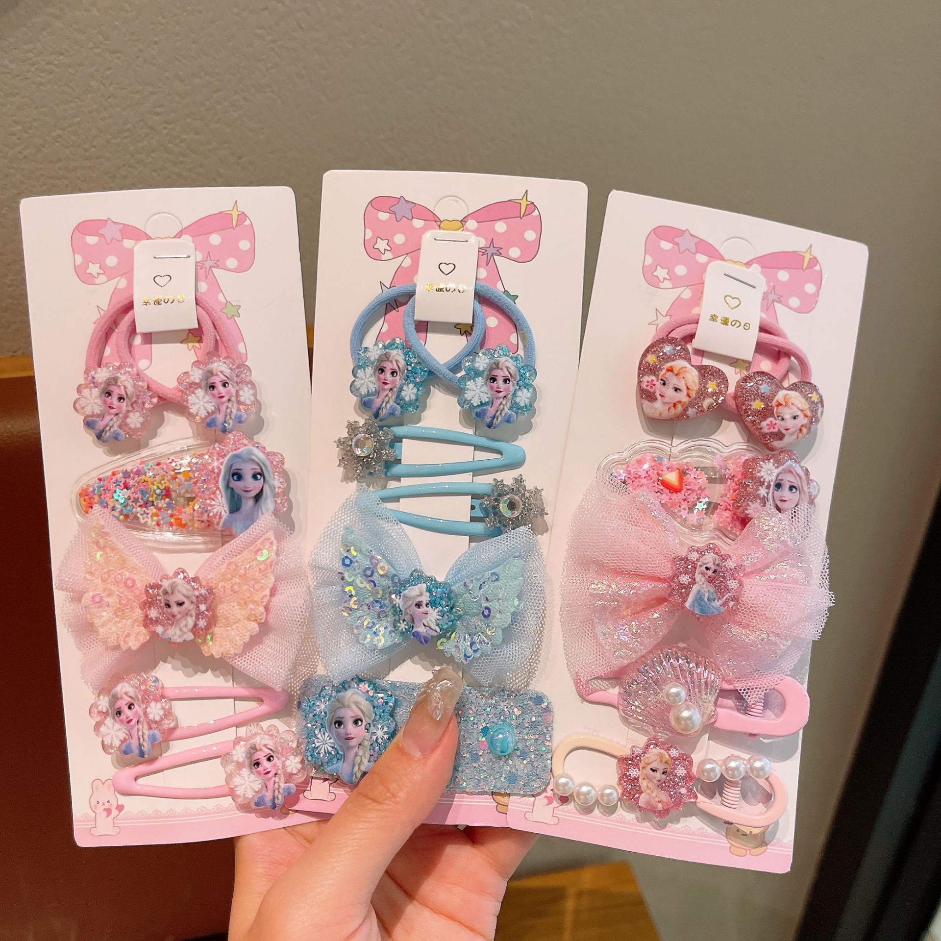 Princess Elsa Hairpin, Children's hairpin, side hair clipper, girl cartoon Frozen hair accessory, bb hair band details Picture