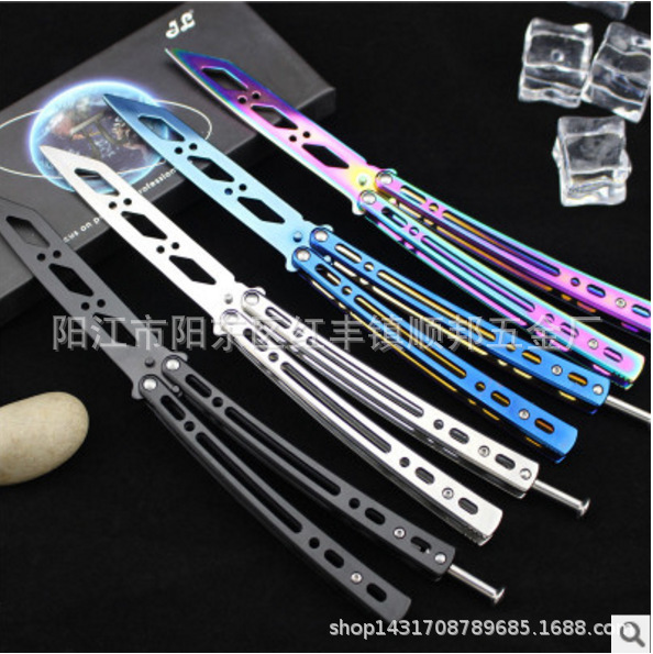CS GO peripheral game Butterfly Blade Swinging tool training without cutting edge practice folding blade swinging Butterfly blade tool full figure